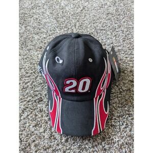 NASCAR Joe Gibbs Racing Hat  #20 Erik Jones NWT Osfm‎ Black Flames